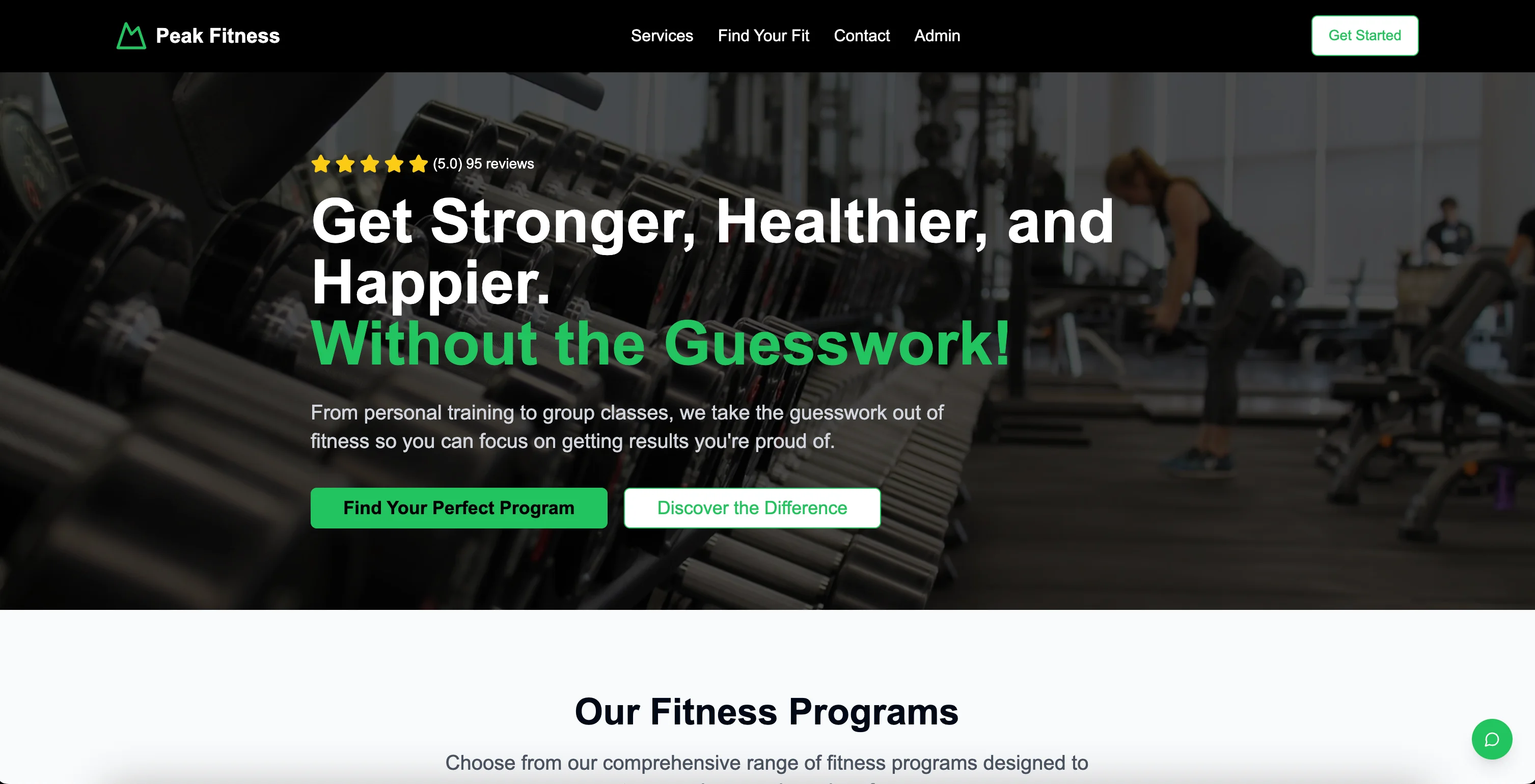Fitness platform screenshot 1